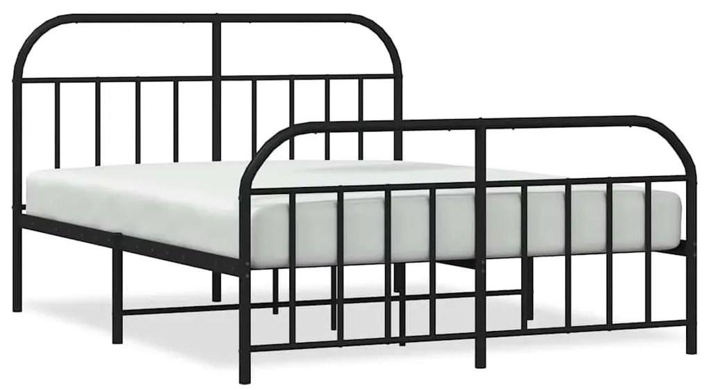 353657 vidaXL Метална рамка за легло, без матрак, с табли, черна, 180x200 см