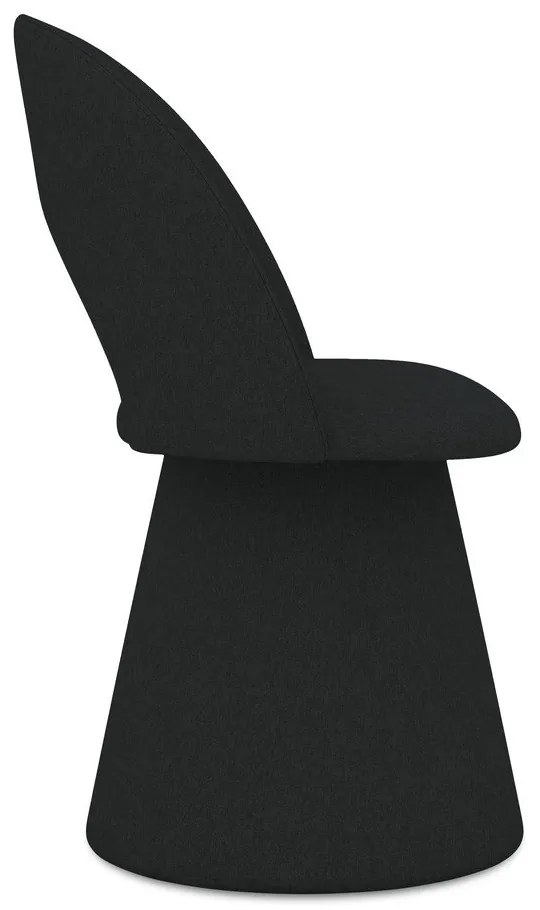 Черен тапициран трапезен стол Kalo – Makamii