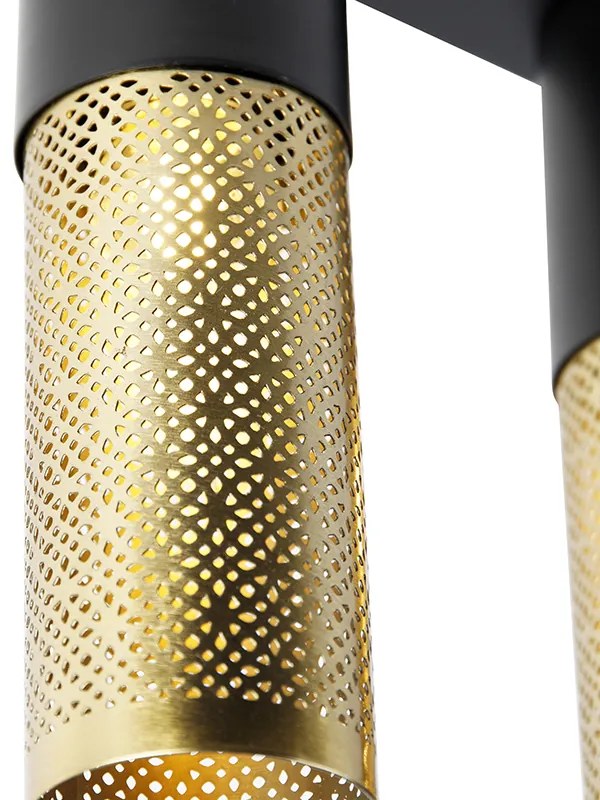 Индустриален плафон черен със злато овал 3-светлина - Raspi