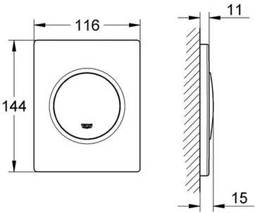 Задействаща плоча Grohe Nova Cosmopolitan-Silver Glossy