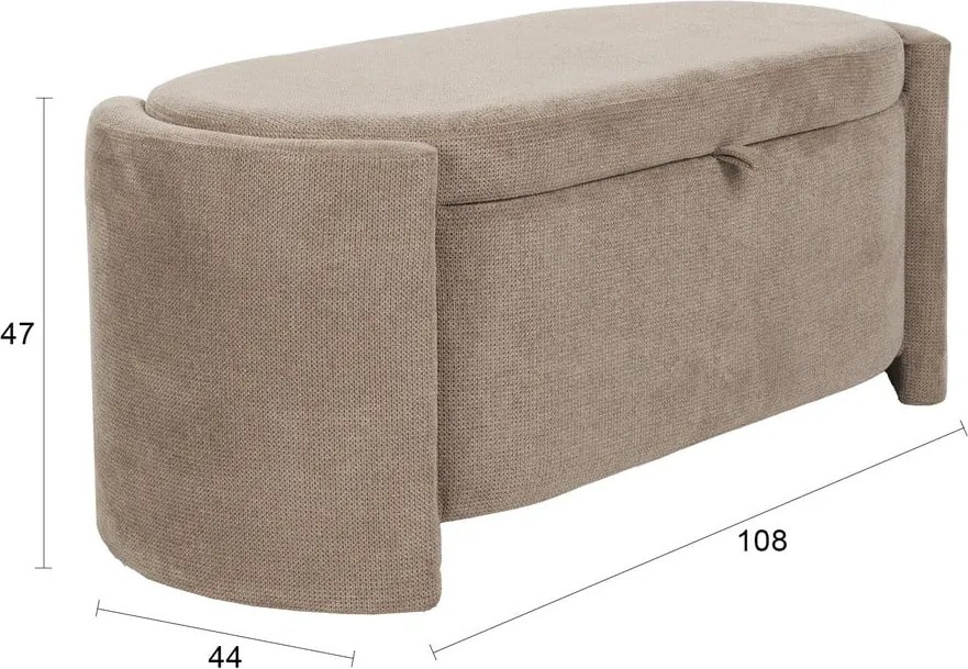 Светлокафява пейка Miro – White Label