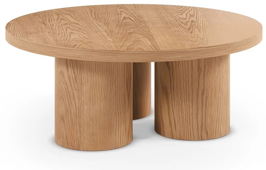 Кръгла масичка за кафе от декор от дъб в естествен цвят ø 100 cm Arancha – MOME