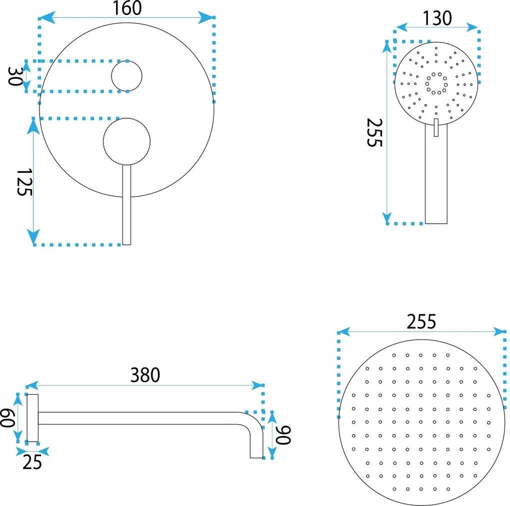 Душ система за вграждане Rea Lungo Stripe Nickel Brush