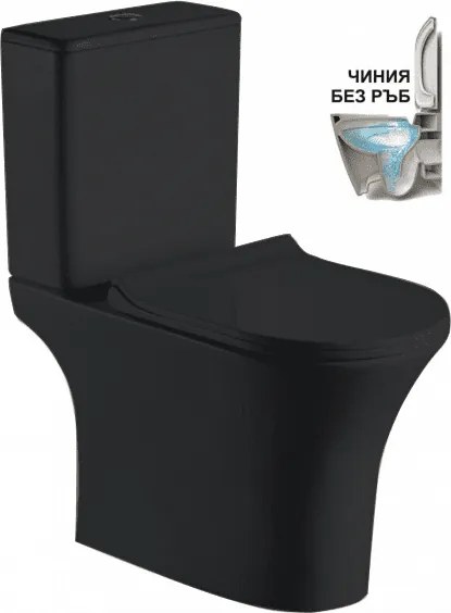 Моноблок ICC 7937S MATT BLACK, Inter Ceramic, седалка и капак, порцелан, черен мат, 83x65x37.5см