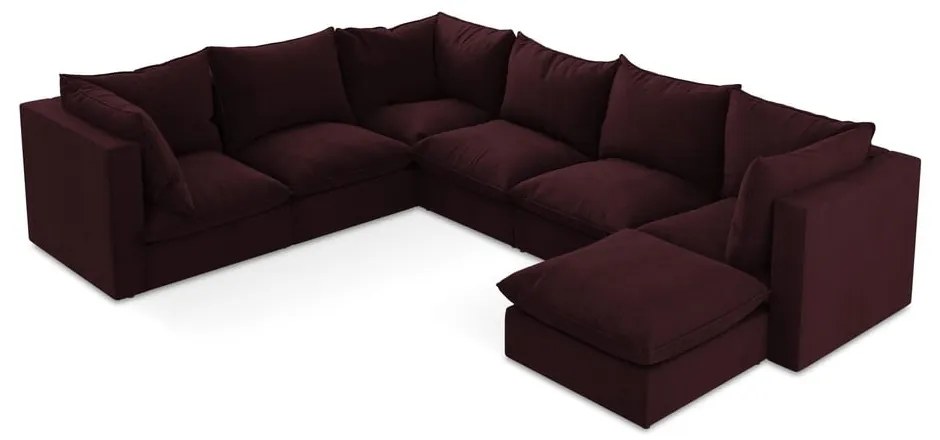 Бордо ъглов диван (ляв ъгъл/U форма) Manao – Makamii
