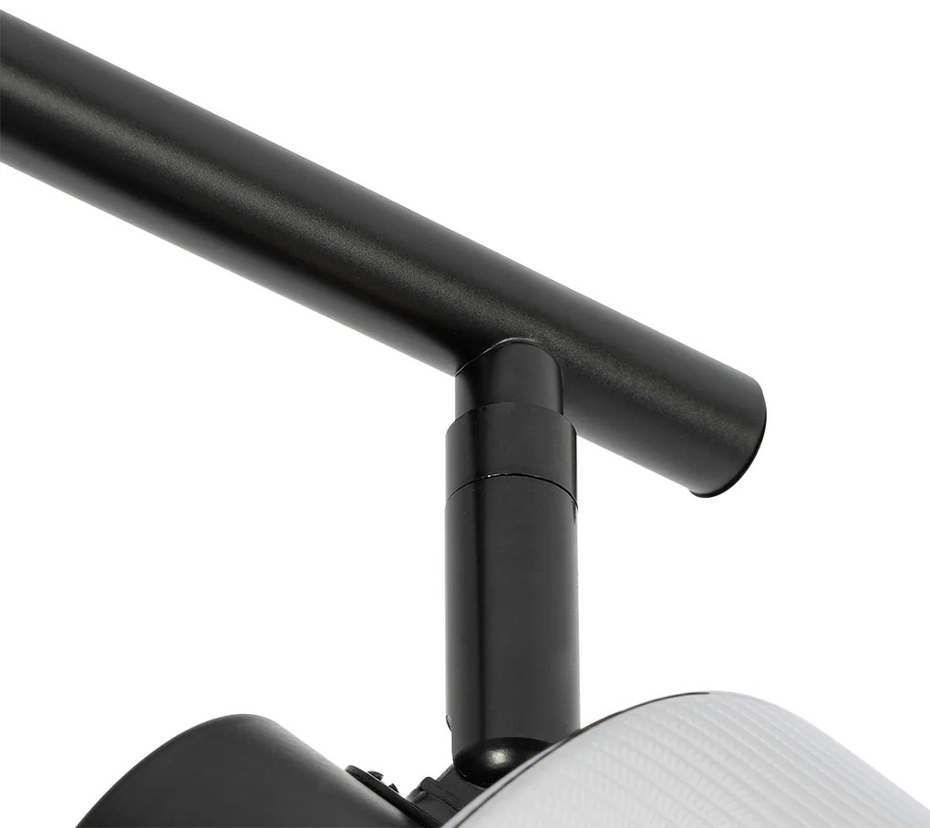 Таванен прожектор черен с димно стъкло 3-светлина регулируем - Laura