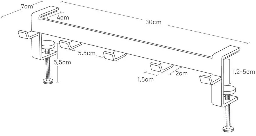 Регулируема стоманена кука в матово бял цвят Tower – YAMAZAKI