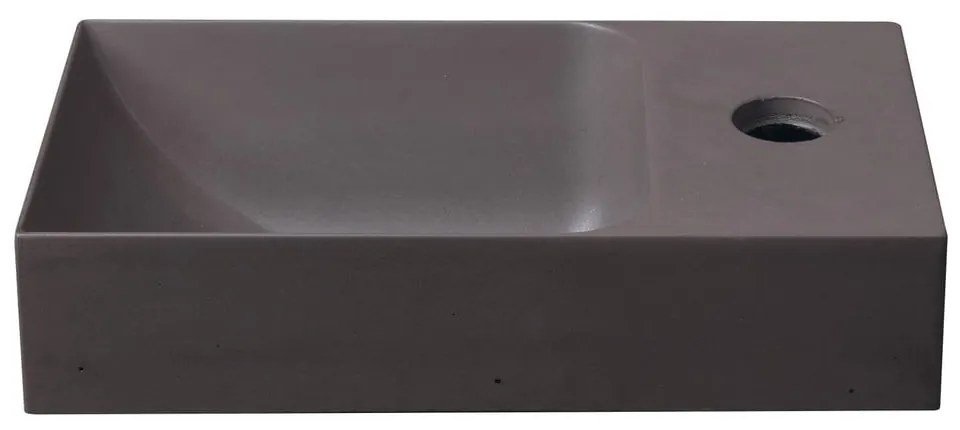 Тъмнокафяв бетонен малък умивалник 31x17 cm Piccolino – Sapho