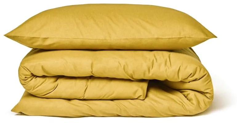 Горчично жълто памучно спално бельо за единично легло , 140 x 200 cm - Bonami Selection