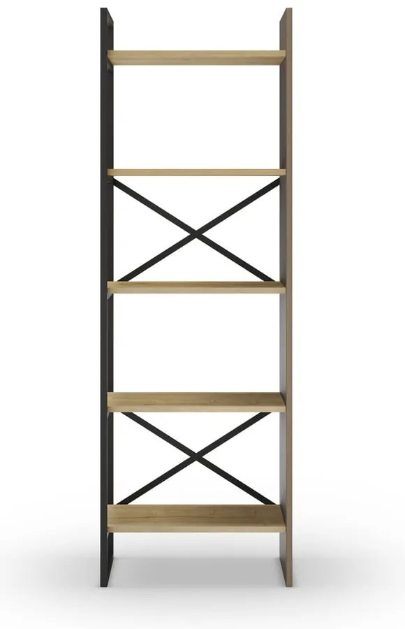Етажерка за книги в дъбов декор в естествен цвят 58x175 cm Ara - Marckeric