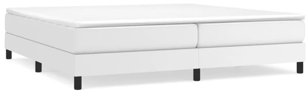 3120719 vidaXL Рамка за легло с пружини бяла 200x200 см изкуствена кожа