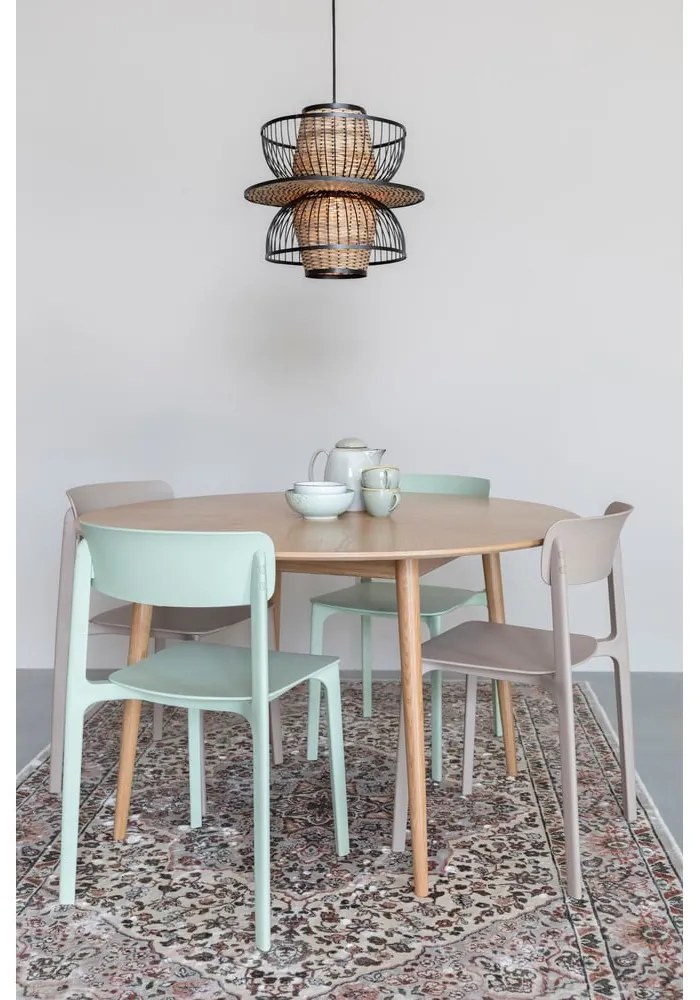 Кръгла маса за хранене с дъбов плот ø 100 cm Fabio - White Label