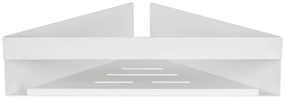 Ъглов рафт за баня без пробиване от неръждаема стомана в матово бял цвят Genova – Wenko