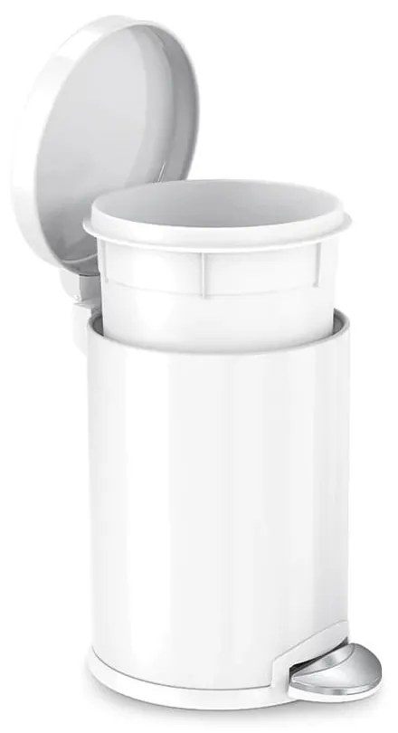 Bílý pedálový koš simplehuman, 4.5 l