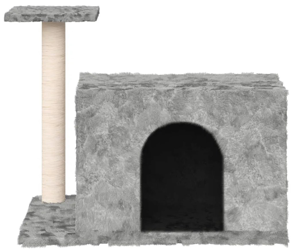 Котешко дърво със сизалени стълб, светлосиво, 51 см