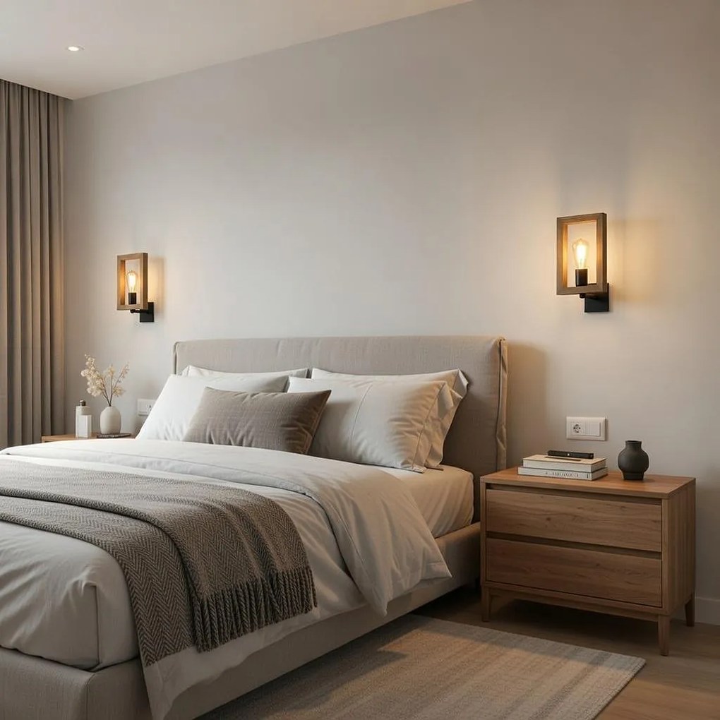 Аплик ТИЕРА, орех, 1xE27