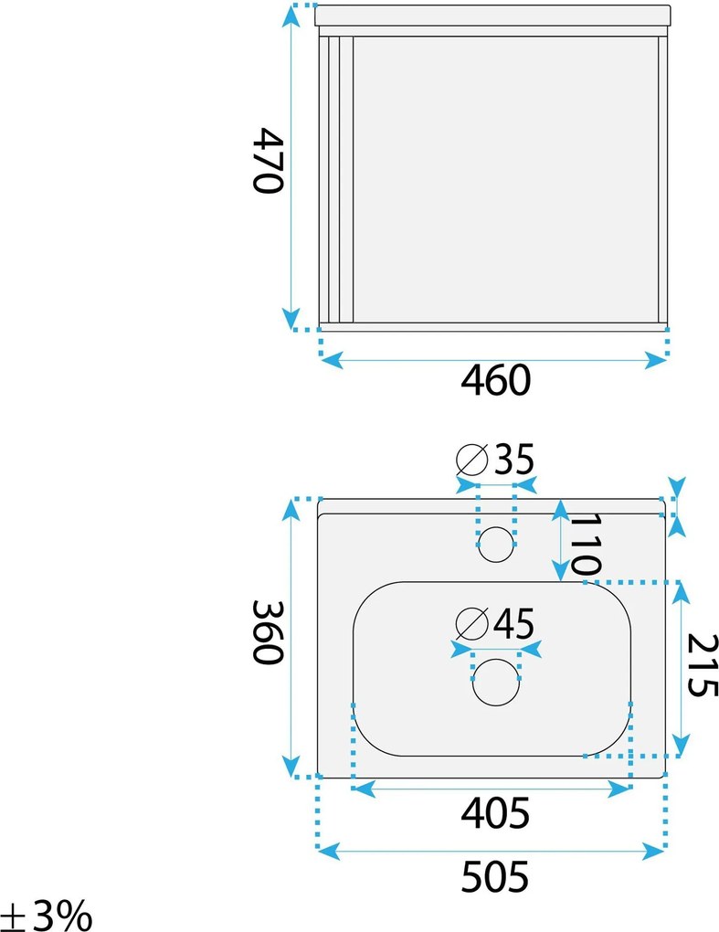 Комплект мебели за баня с мивка Gama T25023 HHL 50CM