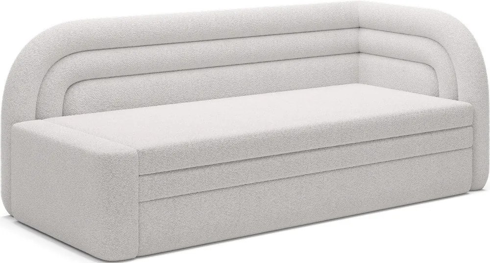 Кремав разтегателен диван с място за съхранение от букле десен ъгъл 223 cm Fabillo – ELTAP