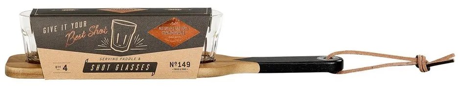 Дървена дъска за сервиране и 4 чаши за шотове Gentlemen's Hardware - Gentlemen's Hardware
