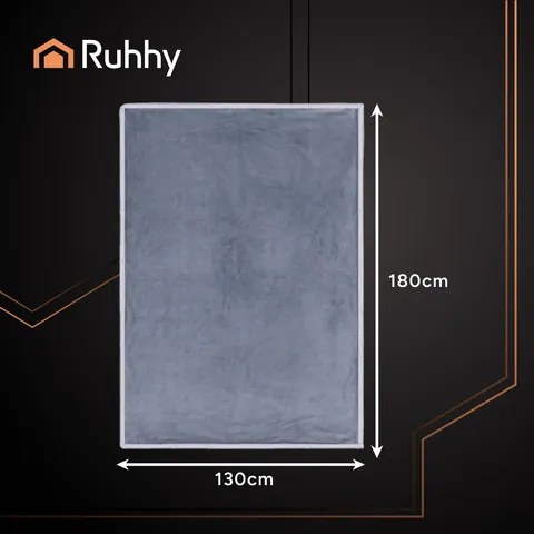 Качествено електрическо одеяло RUHHY 26225, Електрически матрак 180x130см, двулицево, с 10 степени на затопляне, мек плюш