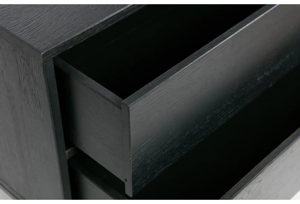 Черна маса за телевизор от масивен ясен 180x61x44 cm Silas – WOOOD