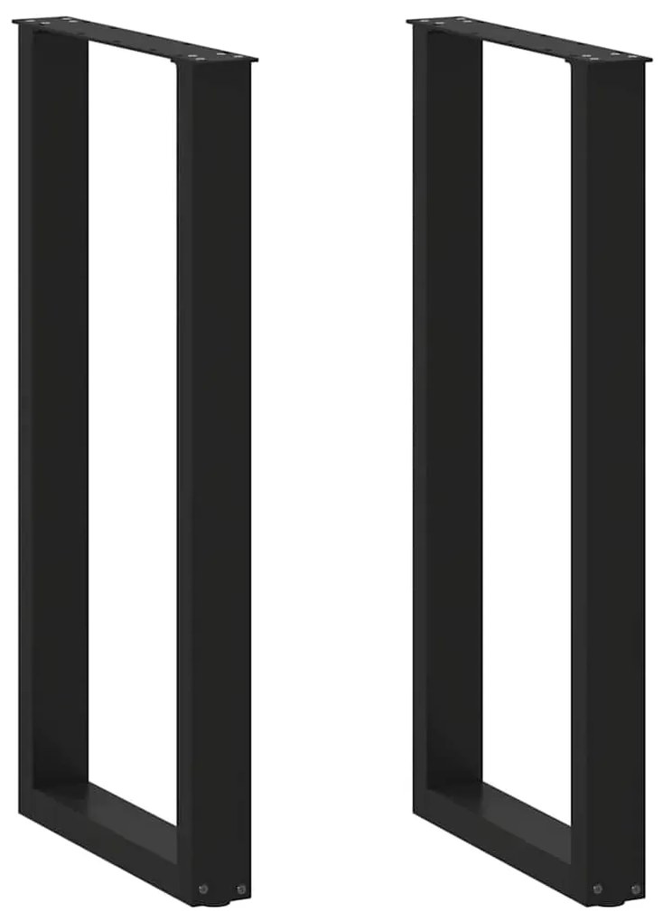 4013228 vidaXL Крака за бар маса, U-образни, 2 бр., черни, 40 x (100-101) см, стомана