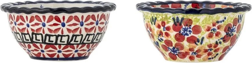 Червени глинени купички в комплект от за сервиране 2 бр. 95 ml Florist – Bloomingville