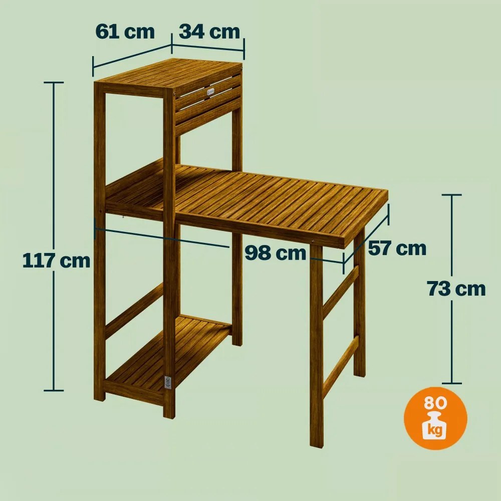 Градински комплект от 3 части CASARIA® от акациево дърво - сгъваема маса + 2 стола