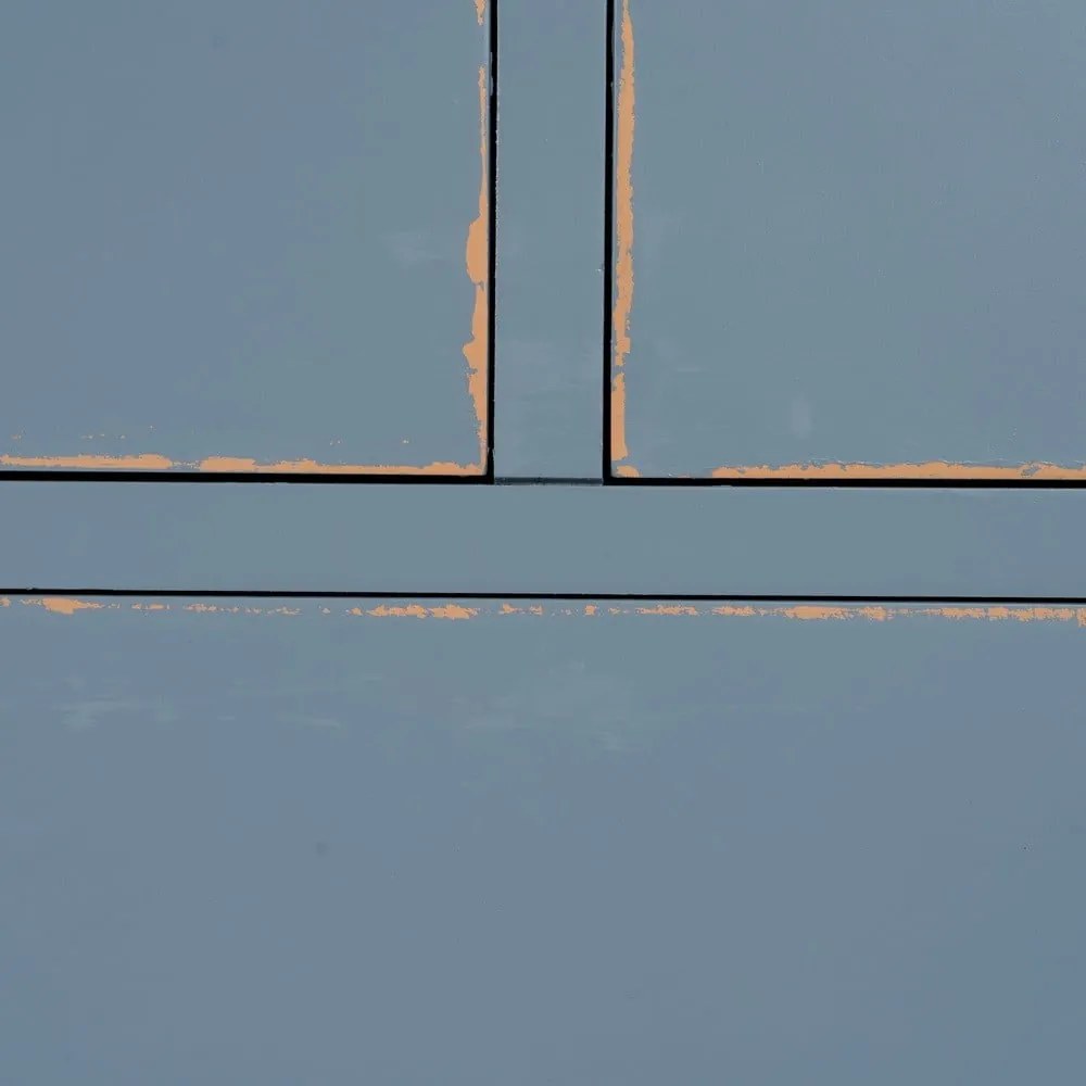 Син нисък скрин от масивна ела 115x90 cm Shabby – Ixia