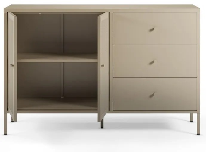 Кремав метален скрин 140x90x40 cm Fayna – Marckeric