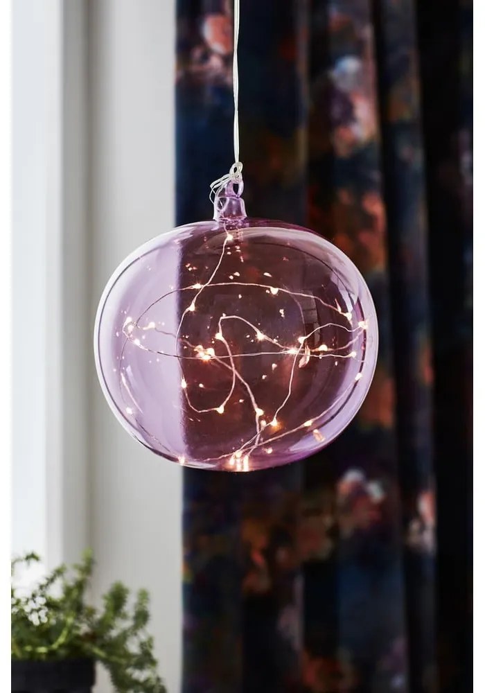 Лилава висяща коледна светлинна украса ø 18 cm Lina – Markslöjd