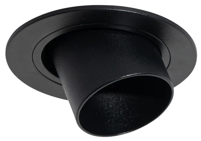 Модерен вграден прожектор черен GU10 35 мм кръгъл накланящ се - Installa