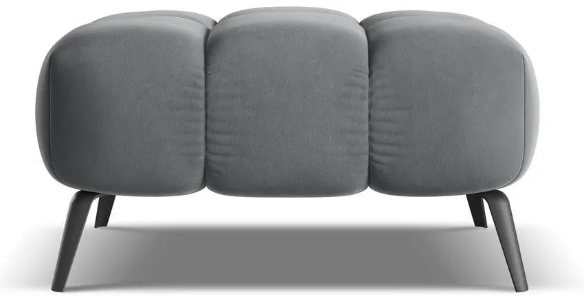 Сива кадифена табуретка Nalu – Makamii