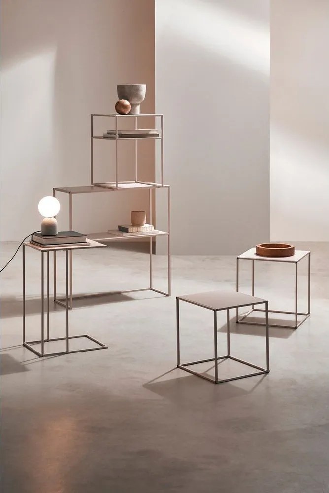 Бежови метални масички за кафе в комплект 2 бр. 38x38 cm Alrik – Yes Everyday