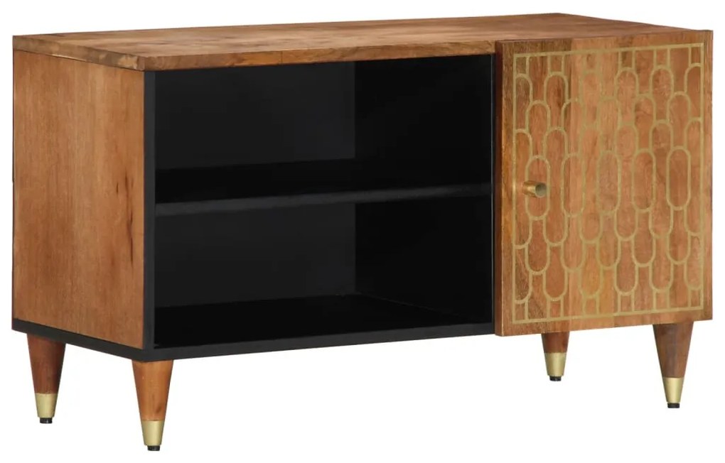 358299 vidaXL ТВ шкаф, 80x33x46 см, мангово дърво масив