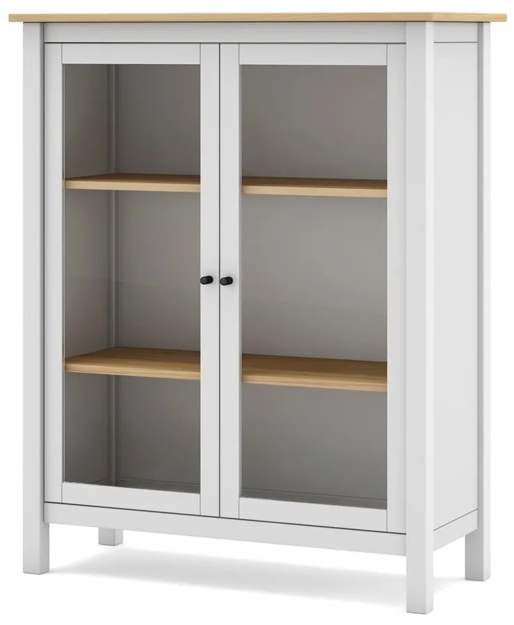 Витрина от бяла/естествена борова дървесина 90x110 cm Misti - Marckeric