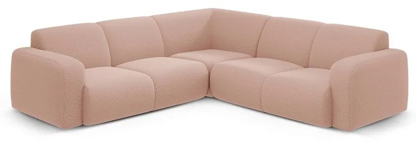 Светлорозов ъглов диван от букле (променлив/L форма) Molino – Micadoni Home