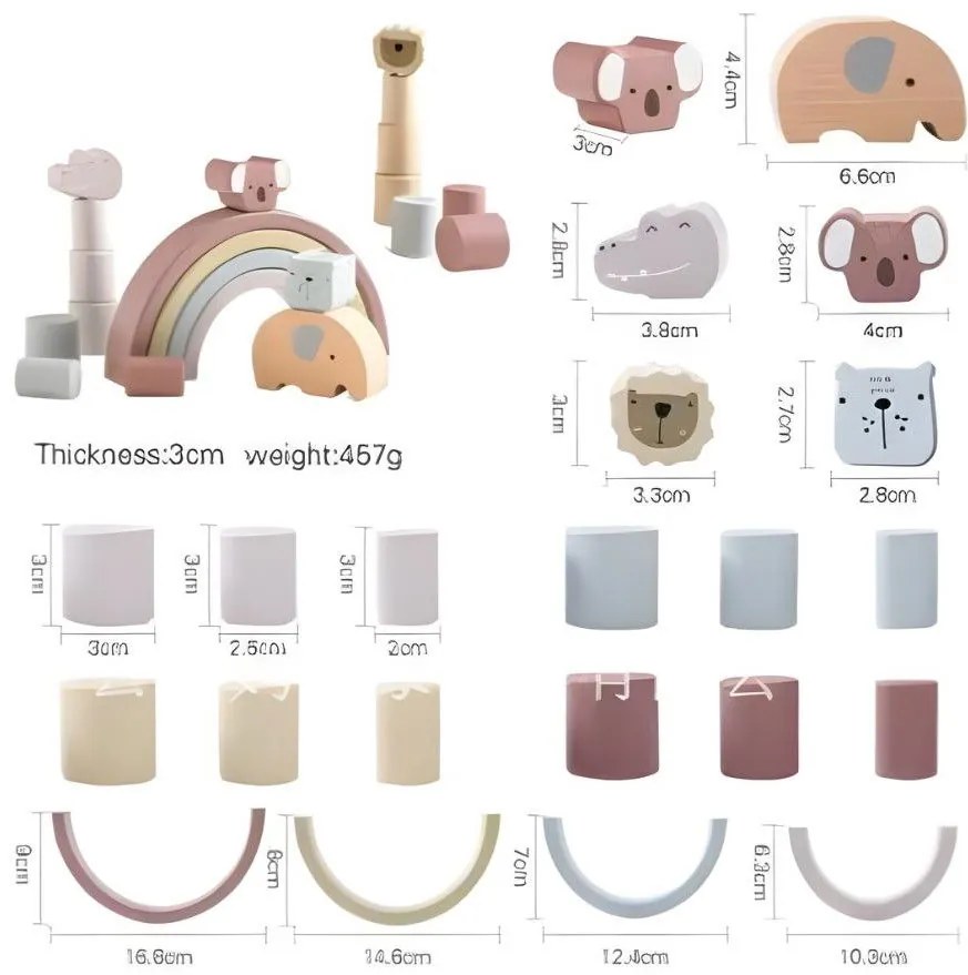 Детски комплект с блокчета Joyland Animal Blocks