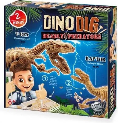 Buki France - Дино комплект 2бр - Тиранозавър Рекс и Велоцираптор BK2139