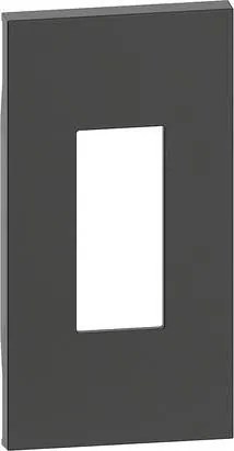 BTICINO Лицев панел за единични розетки RJ45 LED лампи тонколони 2 мод. цвят Черен Living Now  - KG07M2