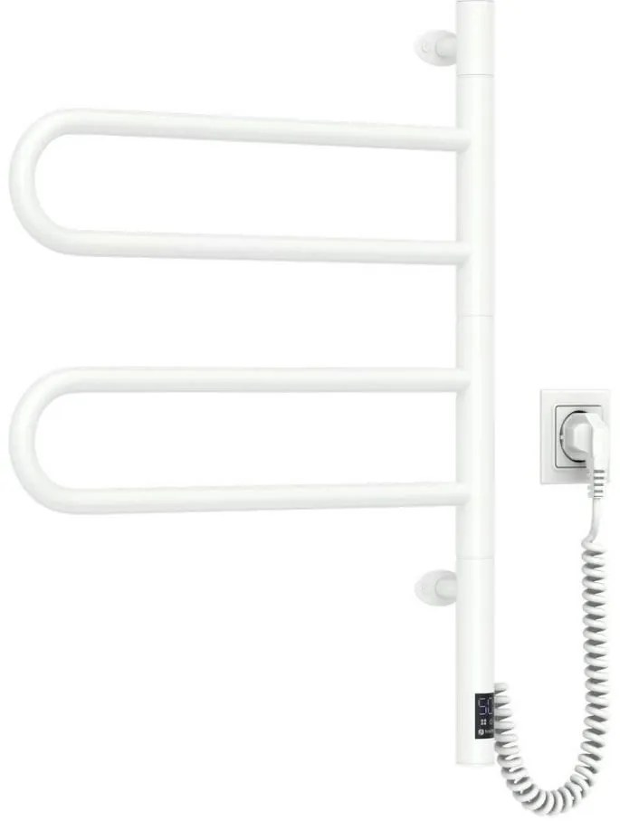 Електрически въртящ се сушилник за кърпи FOUETTE 128W/230V 64,6 см IP44 бял