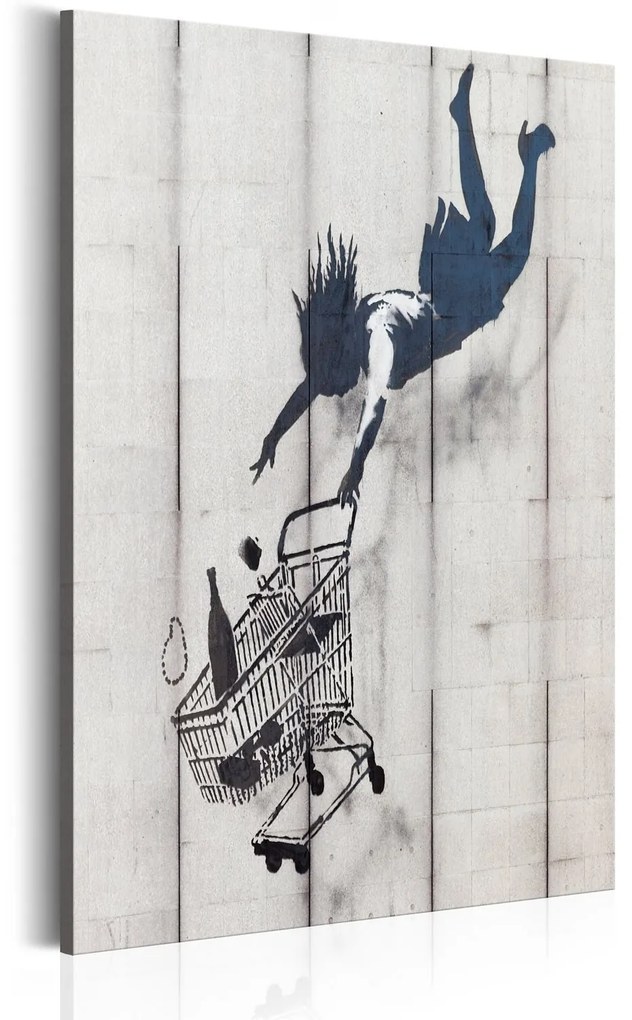 Печат върху платно - Пазарувайте, докато не отпаднете от Banksy 40x60