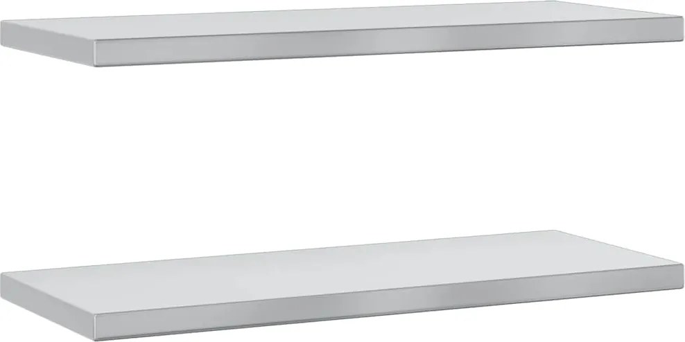 30282 vidaXL Стенни рафтове 2 бр 75x30 см сребристи неръждаема стомана