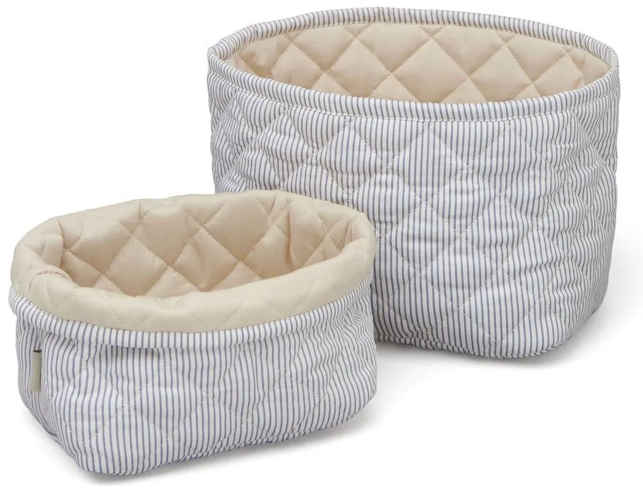 Светлосини текстилни детски кошници за играчки в комплект от 2 бр. Classic Stripes Blue, Praline – Cam Cam Copenhagen