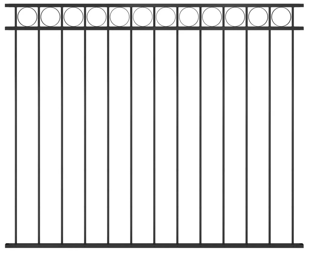 Ограден панел, стомана, 1,7x1,5 м, черен