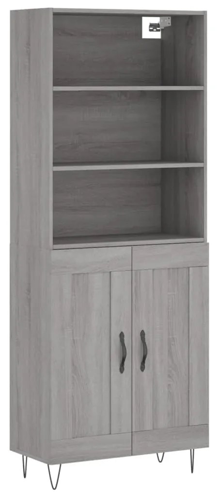 3189955 vidaXL Висок шкаф, сив сонома, 69,5x34x180 см, инженерно дърво