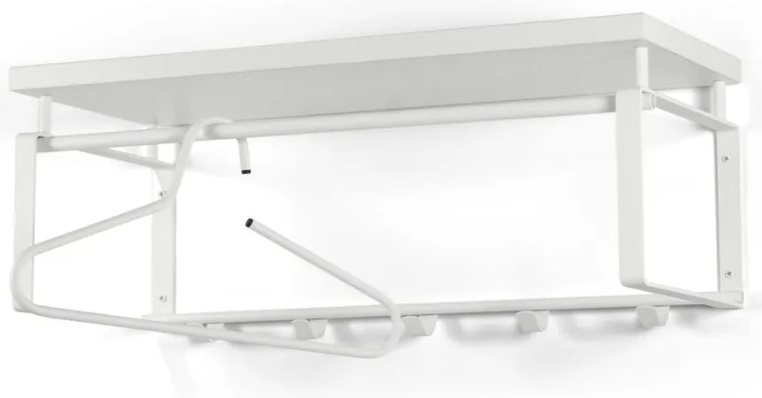Бяла метална стенна закачалка с рафт Rex - Spinder Design