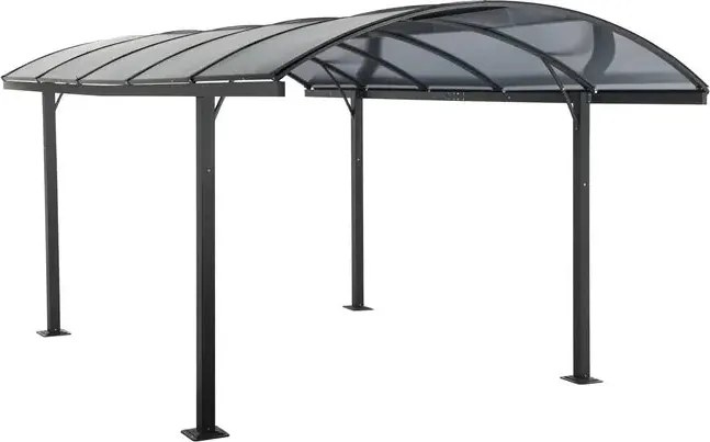 Навес за кола Hesperide Belize, Поликарбонат и алуминий, Графит, 5x3м