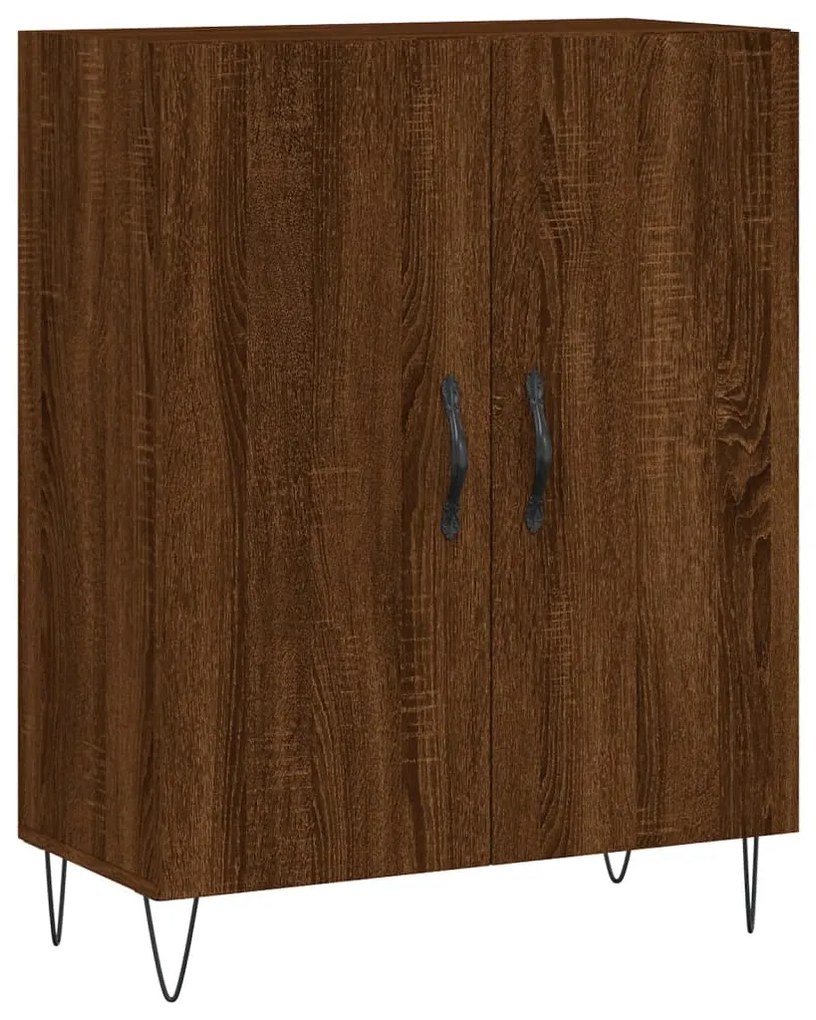 827723 vidaXL Сайдборд, Кафяв дъб, 69,5x34x90 см, инженерно дърво