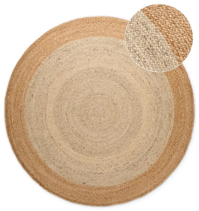 Двустранен ръчно изработен ютен кръгъл килим в цвят слонова кост ø 240 cm Jutta Ivory – Hanse Home